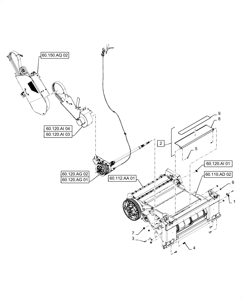 Схема запчастей Case IH 6088 - (60.110.AD[04]) - VAR - 425125, 425126 - FEEDER, HILLCO (60) - PRODUCT FEEDING