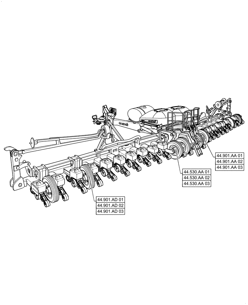 Схема запчастей Case IH 1255 - (44.000.00[01]) - SECTION INDEX - WHEELS (44) - WHEELS
