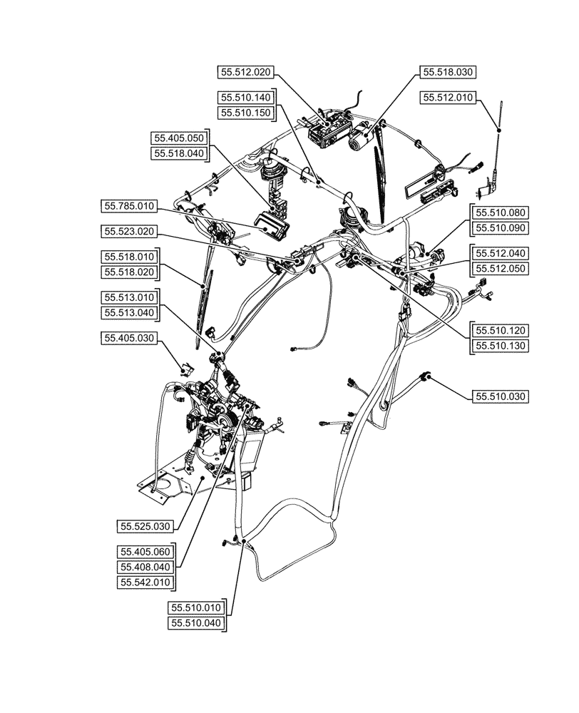 Схема запчастей Case IH FARMALL 80N - (00.000.55[10]) - PICTORIAL INDEX - ELECTRICAL SYSTEMS (00) - GENERAL & PICTORIAL INDEX