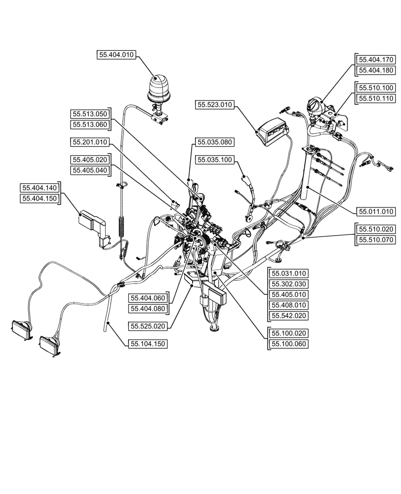 Схема запчастей Case IH FARMALL 90V - (00.000.55[06]) - PICTORIAL INDEX - ELECTRICAL SYSTEMS (00) - GENERAL & PICTORIAL INDEX