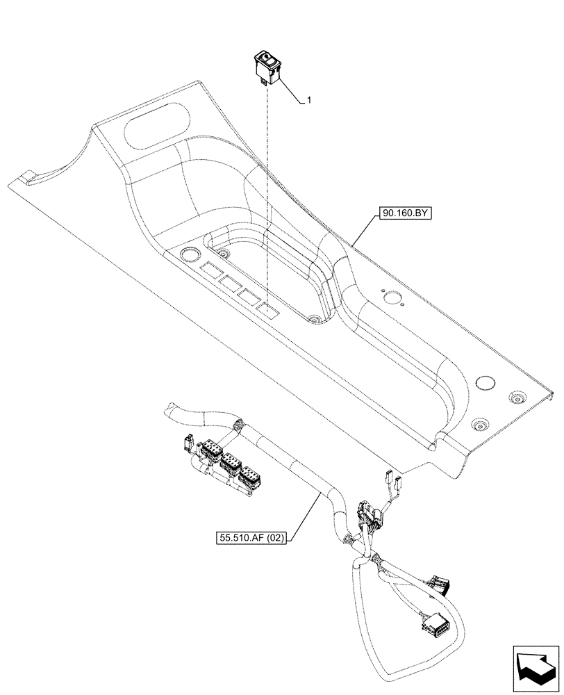 Схема запчастей Case IH FARMLIFT 742 - (55.512.CF[07]) - VAR - 749733 - AUXILIARY, PRESSURE SWITCH (55) - ELECTRICAL SYSTEMS