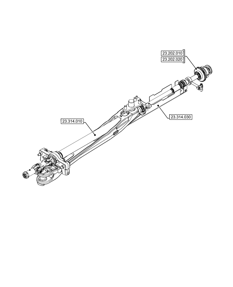 Схема запчастей Case IH FARMALL 90V - (00.000.23) - PICTORIAL INDEX - FOUR WHEEL DRIVE SYSTEM (00) - GENERAL & PICTORIAL INDEX