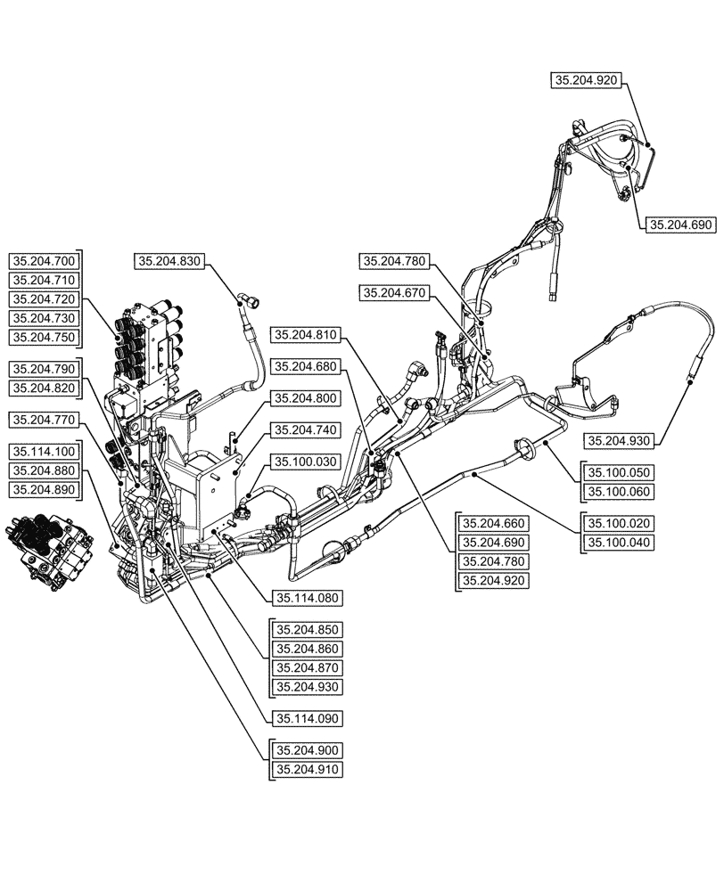 Схема запчастей Case IH FARMALL 100V - (35.000.00[01]) - SECTION INDEX - HYDRAULIC SYSTEMS (35) - HYDRAULIC SYSTEMS