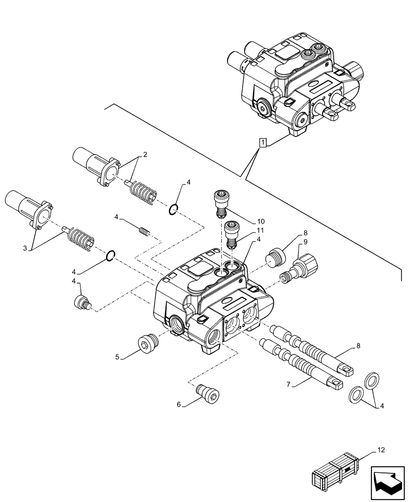 Схема запчастей Case IH FARMALL 110C - (35.204.BS[03]) - VAR - 336125, 338125, 336780 - MID MOUNT VALVE, COMPONENTS (35) - HYDRAULIC SYSTEMS