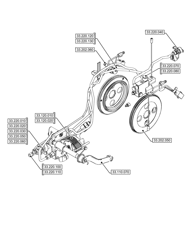 Схема запчастей Case IH FARMALL 100V - (33.000.00[03]) - SECTION INDEX - BRAKES & CONTROLS (33) - BRAKES & CONTROLS