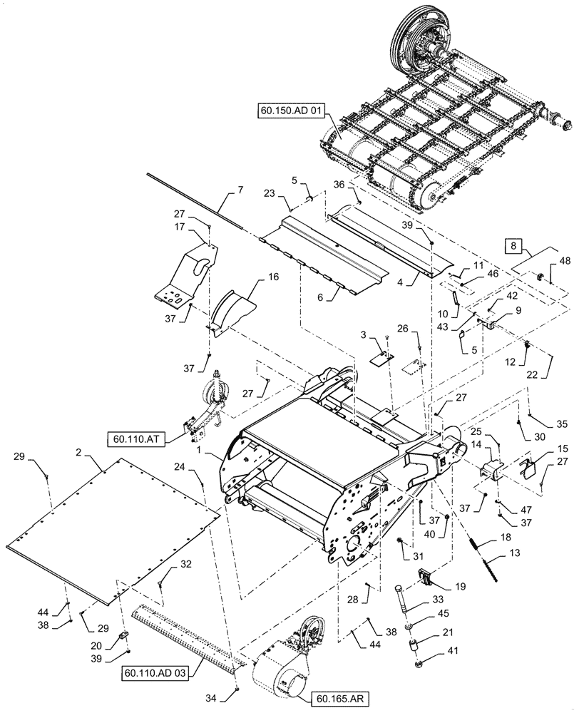 Схема запчастей Case IH 7088 - (60.110.AD[01]) - VAR - 425083, 425082, 425081, 425080, 425079 - STANDARD FEEDER, NON-STONE TRAP (60) - PRODUCT FEEDING