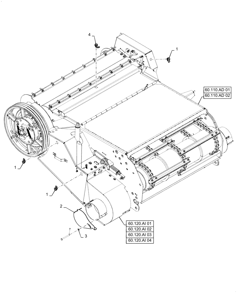 Схема запчастей Case IH 7088 - (60.120.AI[05]) - FEEDER LATCH (60) - PRODUCT FEEDING