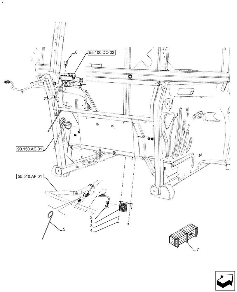 Схема запчастей Case IH FARMALL 110A - (88.100.55[03]) - VAR - 718160 - DIA KIT, BACKUP ALARM, CAB (88) - ACCESSORIES