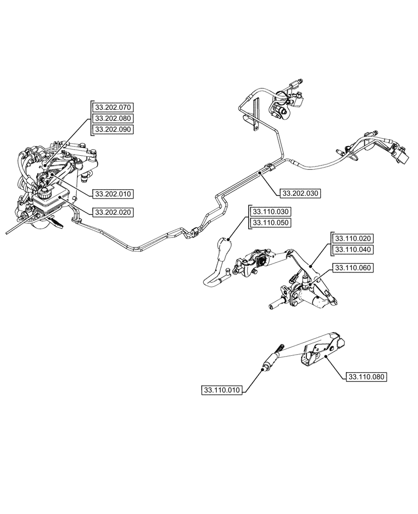 Схема запчастей Case IH FARMALL 100V - (33.000.00[04]) - SECTION INDEX - BRAKES & CONTROLS (33) - BRAKES & CONTROLS