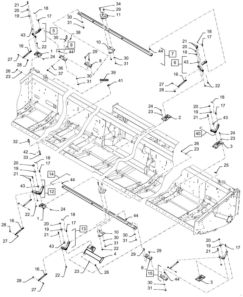 Схема запчастей Case IH 3152 - (88.058.14[01]) - DIA KIT, 35FT SUSPENSION, CAB, ASN YEH040352 (88) - ACCESSORIES