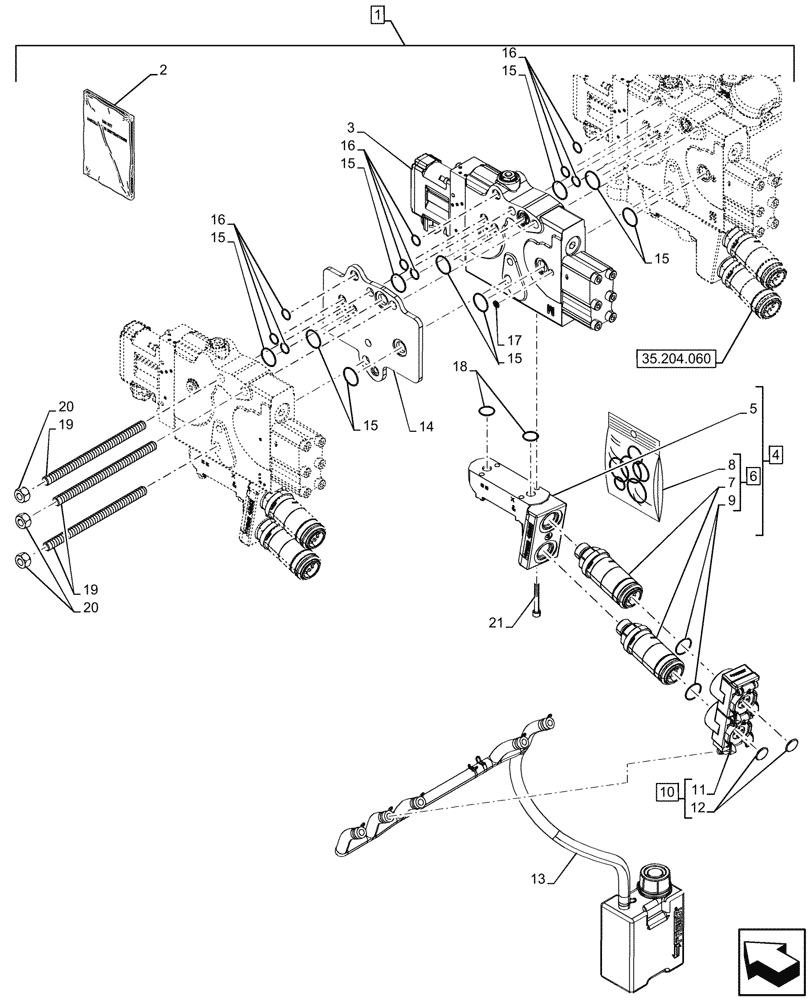 Схема запчастей Case IH OPTUM 270 CVT - (88.100.035[05]) - DIA KIT, 4/5TH REMOTE CONTROL VALVE (88) - ACCESSORIES