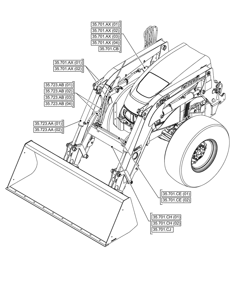 Схема запчастей Case IH FARMALL 75C - (00.000.35[02]) - PICTORIAL INDEX - HYDRAULIC SYSTEMS (00) - GENERAL & PICTORIAL INDEX