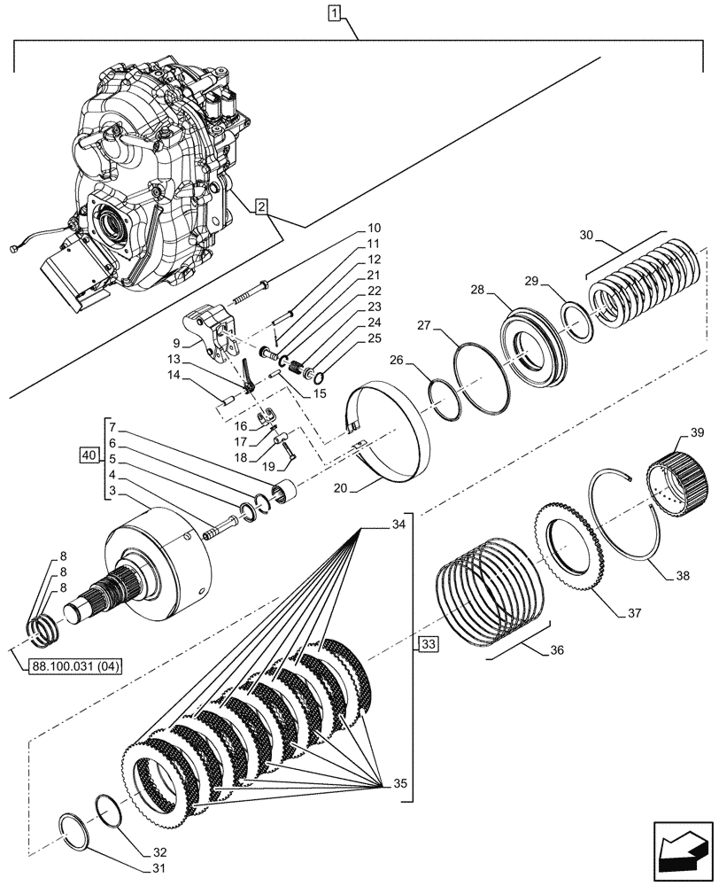 Схема запчастей Case IH OPTUM 270 CVT - (88.100.031[05]) - DIA KIT, FRONT PTO - CW, COMPONENTS (88) - ACCESSORIES