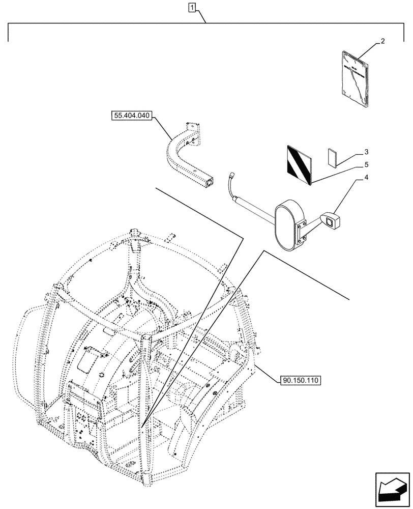 Схема запчастей Case IH OPTUM 300 CVT - (88.100.055[02]) - DIA KIT, WORK LIGHT, MARKER (88) - ACCESSORIES