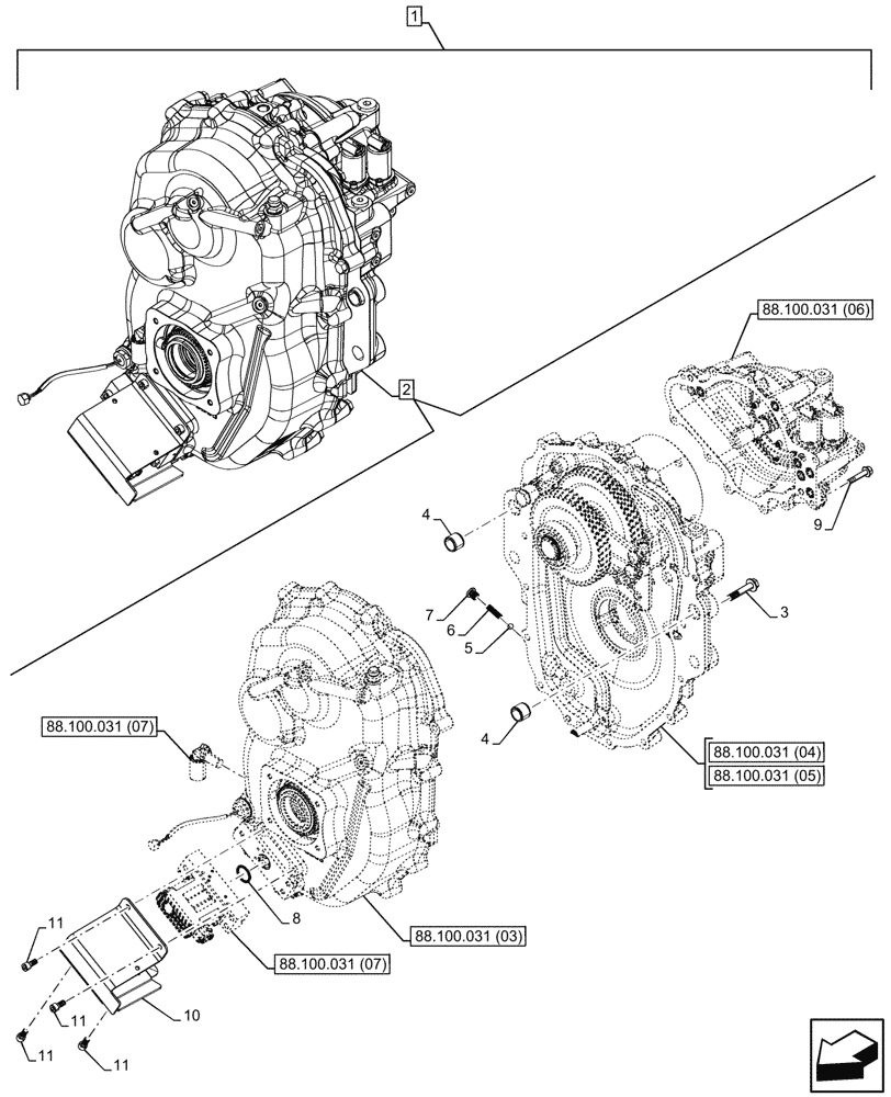 Схема запчастей Case IH OPTUM 270 CVT - (88.100.031[02]) - DIA KIT, FRONT PTO - CW, COMPONENTS (88) - ACCESSORIES