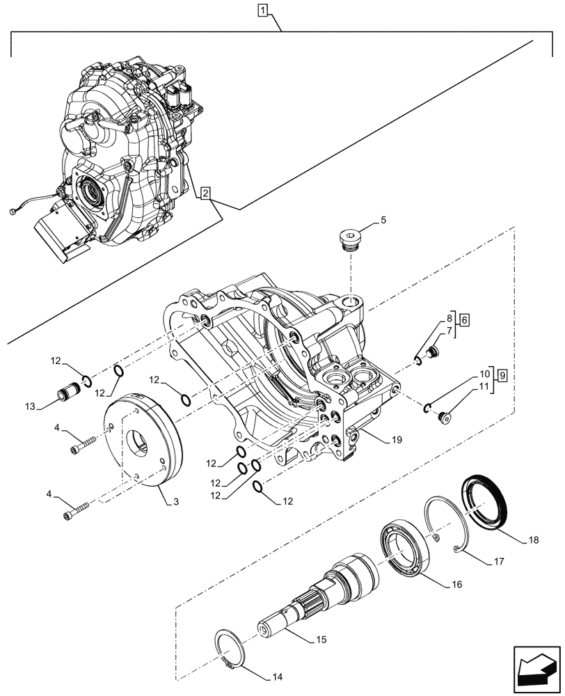 Схема запчастей Case IH OPTUM 270 CVT - (88.100.031[13]) - DIA KIT, FRONT PTO - CCW, COMPONENTS (88) - ACCESSORIES