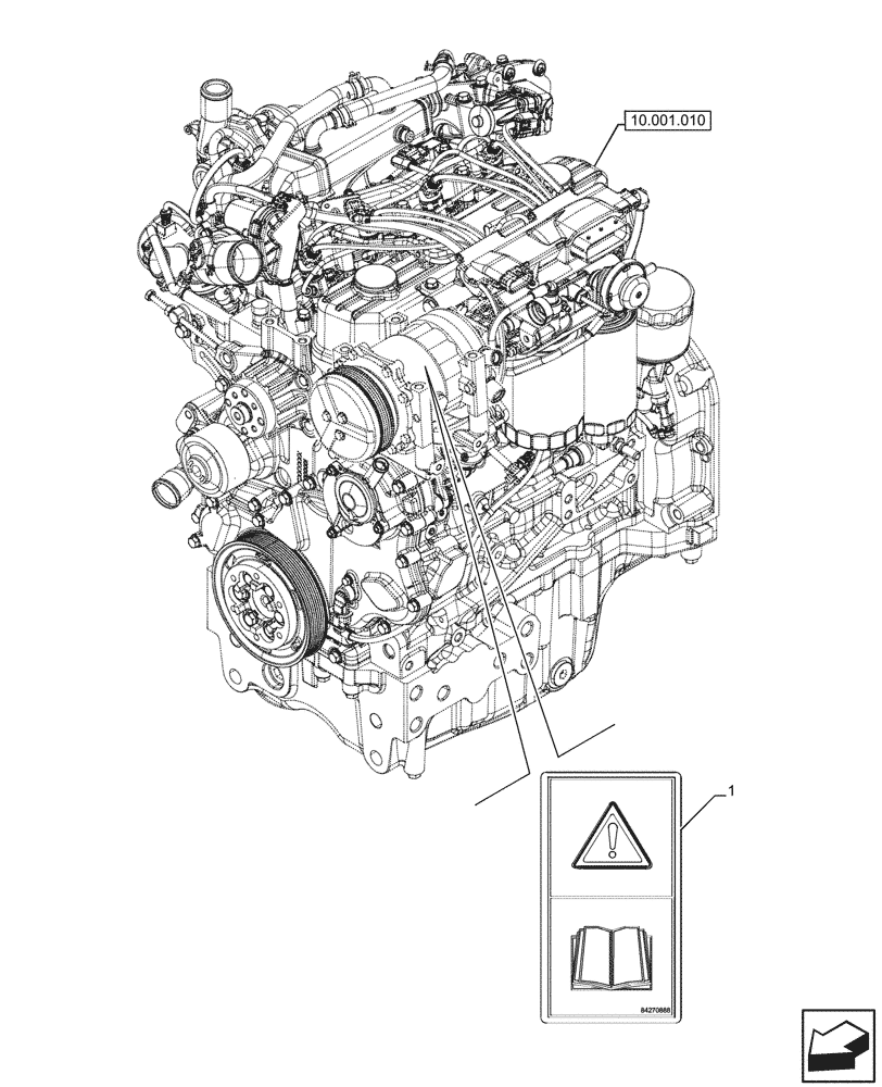 Схема запчастей Case IH FARMALL 120U - (90.108.790) - VAR - 332147, 339434 - WARNING DECAL, EU (90) - PLATFORM, CAB, BODYWORK AND DECALS