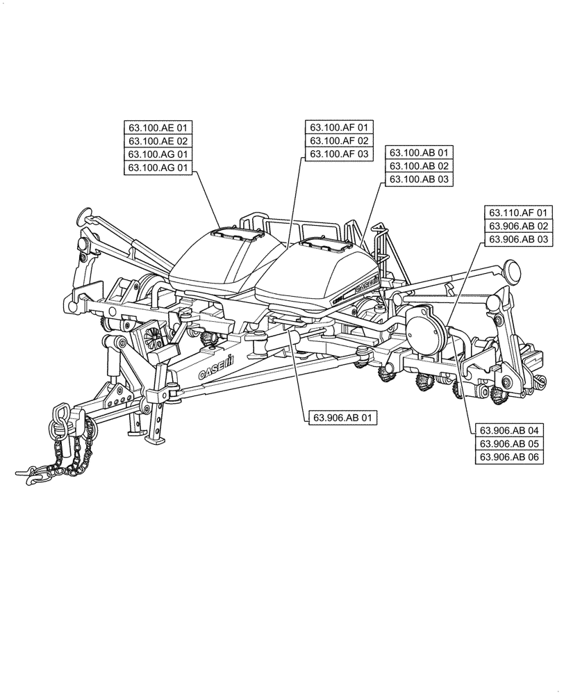 Схема запчастей Case IH 1255 - (63.000.00[01]) - SECTION INDEX - CHEMICAL APLLICATORS (63) - CHEMICAL APPLICATORS