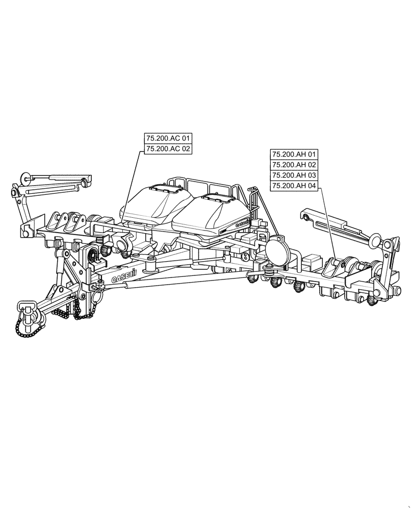Схема запчастей Case IH 1255 - (00.000.75[01]) - PICTORIAL INDEX - SOIL PREPARATION (00) - GENERAL & PICTORIAL INDEX
