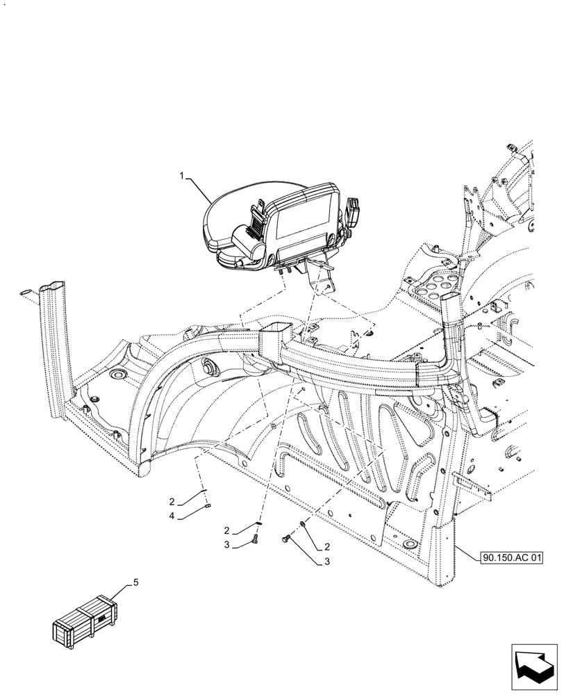 Схема запчастей Case IH FARMALL 140A - (88.100.90[07]) - VAR - 718152 - DIA KIT, PASSENGER SEAT (88) - ACCESSORIES