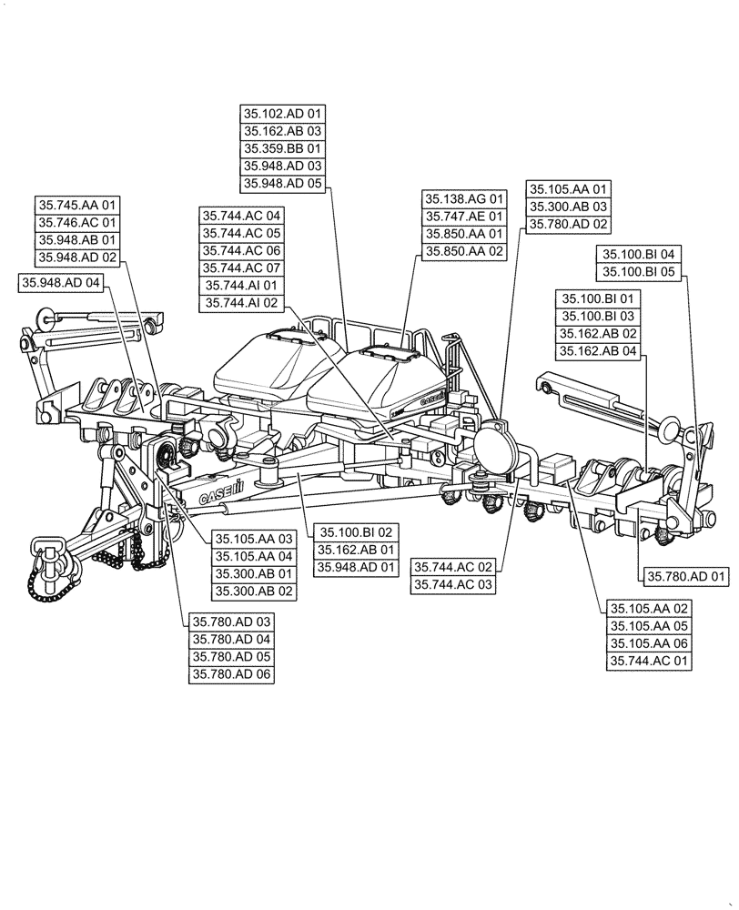Схема запчастей Case IH 1255 - (35.000.00[01]) - SECTION INDEX - HYDRAULIC SYSTEMS (35) - HYDRAULIC SYSTEMS