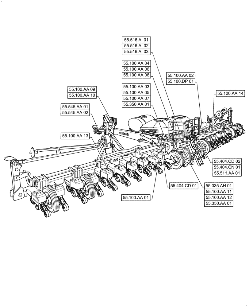 Схема запчастей Case IH 1255 - (55.000.00[01]) - SECTION INDEX - ELECTRICAL SYSTEMS (55) - ELECTRICAL SYSTEMS