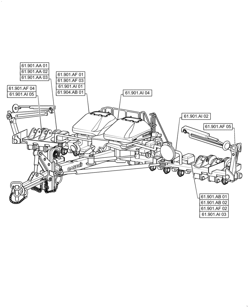Схема запчастей Case IH 1255 - (61.000.00[01]) - SECTION INDEX - METERING SYSTEM (61) - METERING SYSTEM