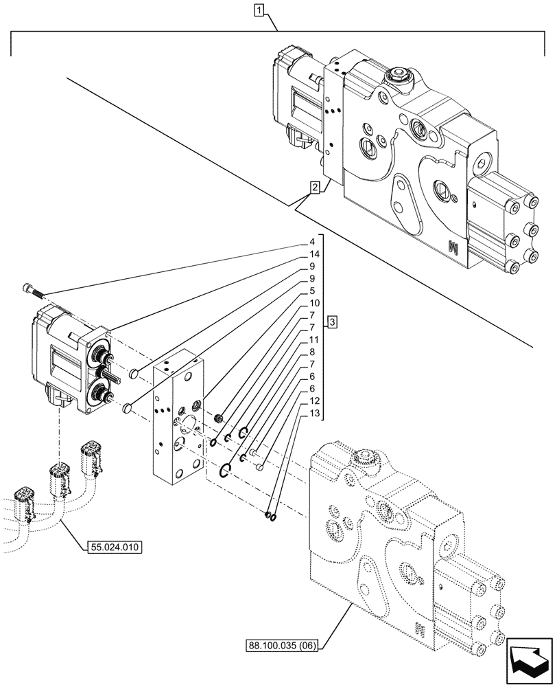 Схема запчастей Case IH OPTUM 270 CVT - (88.100.035[07]) - DIA KIT, 4/5TH REMOTE CONTROL VALVE, SOLENOID (88) - ACCESSORIES