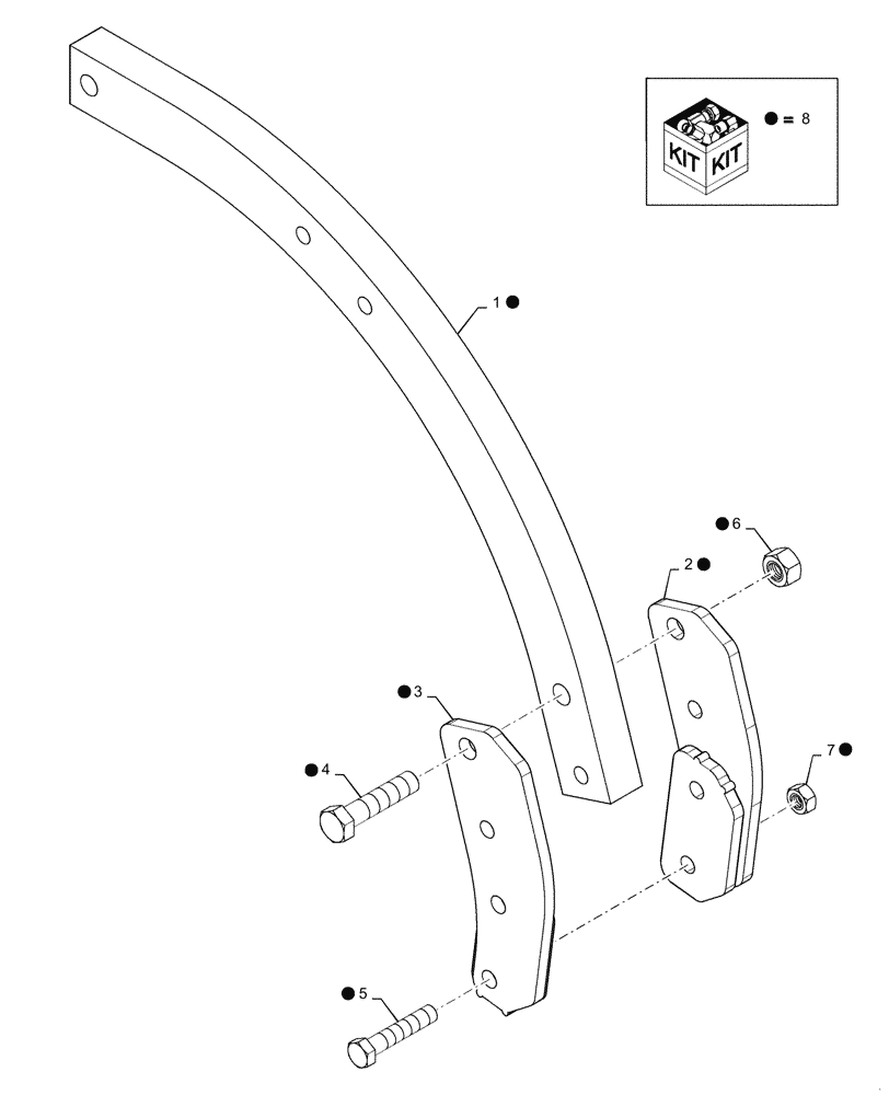 Схема запчастей Case IH 955 - (75.200.08) - HCS STRAIGHT SHANK UPGRADE KIT (75) - SOIL PREPARATION