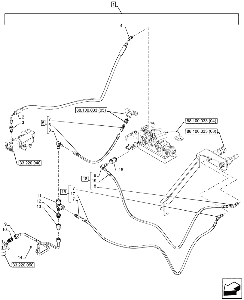 Схема запчастей Case IH OPTUM 300 CVT - (88.100.033[06]) - DIA KIT, AIR BRAKE, PNEUMATIC, LINE (88) - ACCESSORIES