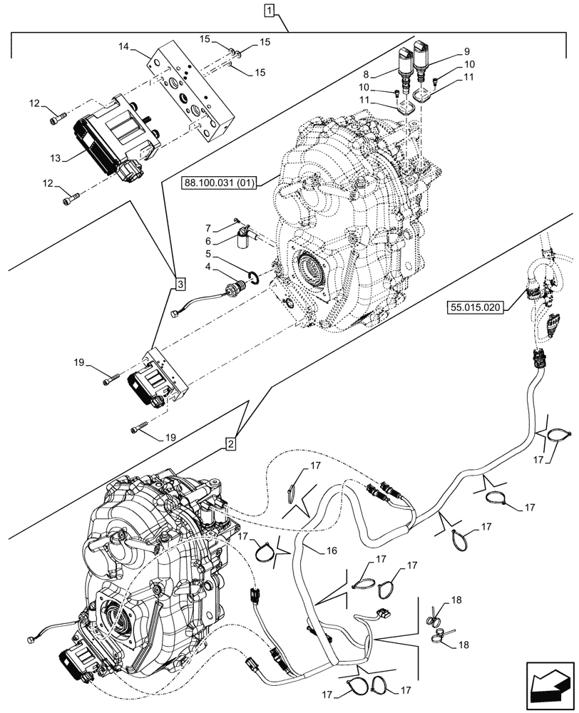 Схема запчастей Case IH OPTUM 270 CVT - (88.100.031[07]) - DIA KIT, FRONT PTO - CW, COMPONENTS (88) - ACCESSORIES