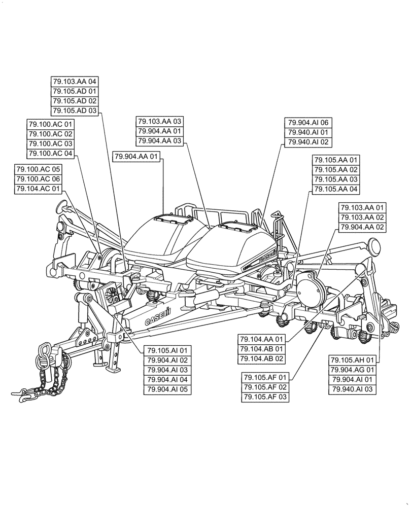 Схема запчастей Case IH 1255 - (79.000.00[01]) - SECTION INDEX - PLANTING (79) - PLANTING
