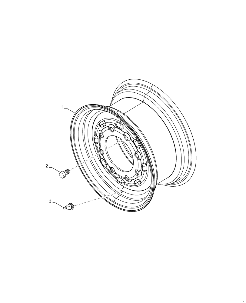 Схема запчастей Case IH 588H - (44.520.AF[01]) - REAR WHEEL, 2WD (44) - WHEELS