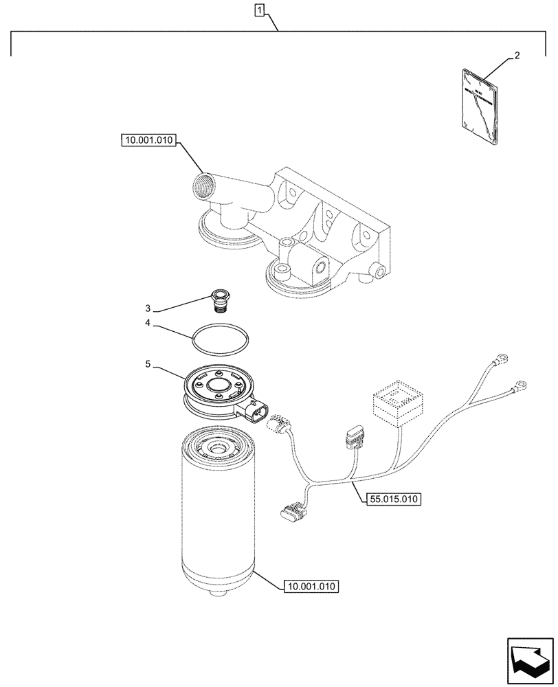 Схема запчастей Case IH OPTUM 270 CVT - (88.100.010[01]) - DIA KIT, ENGINE, FUEL FILTER, HEATER (88) - ACCESSORIES