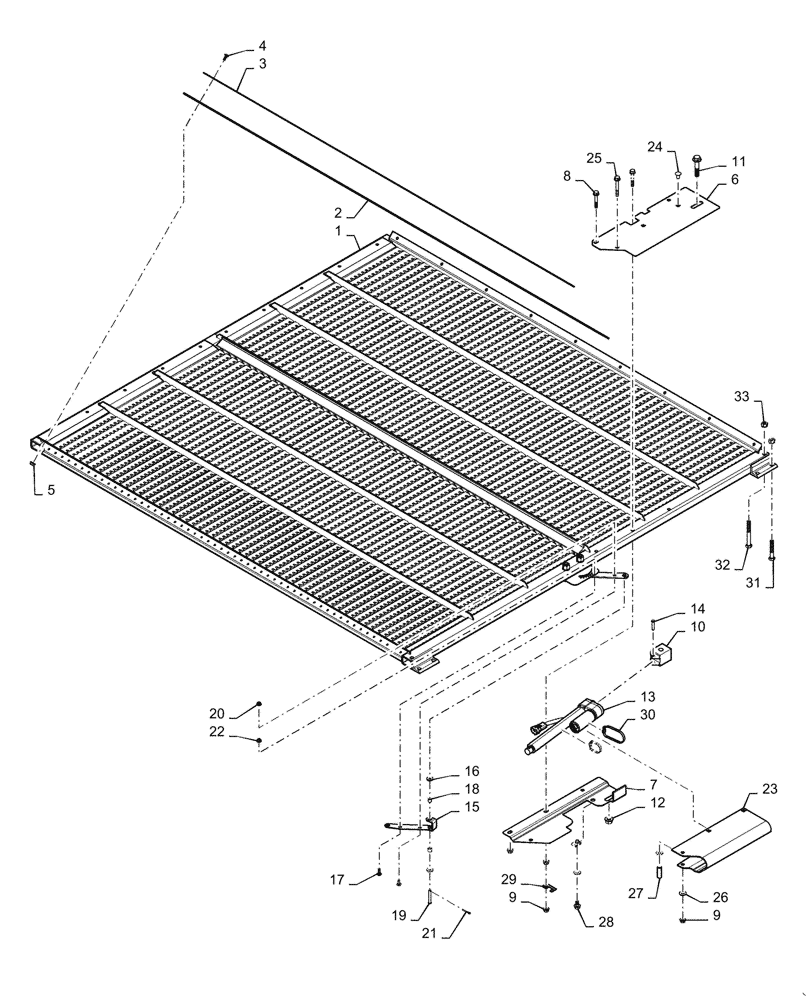 Схема запчастей Case IH 5088 - (74.118.AD[02]) - VAR - 722731, 722733 - SIEVE, LOWER, REMOTE CONTROL (74) - CLEANING