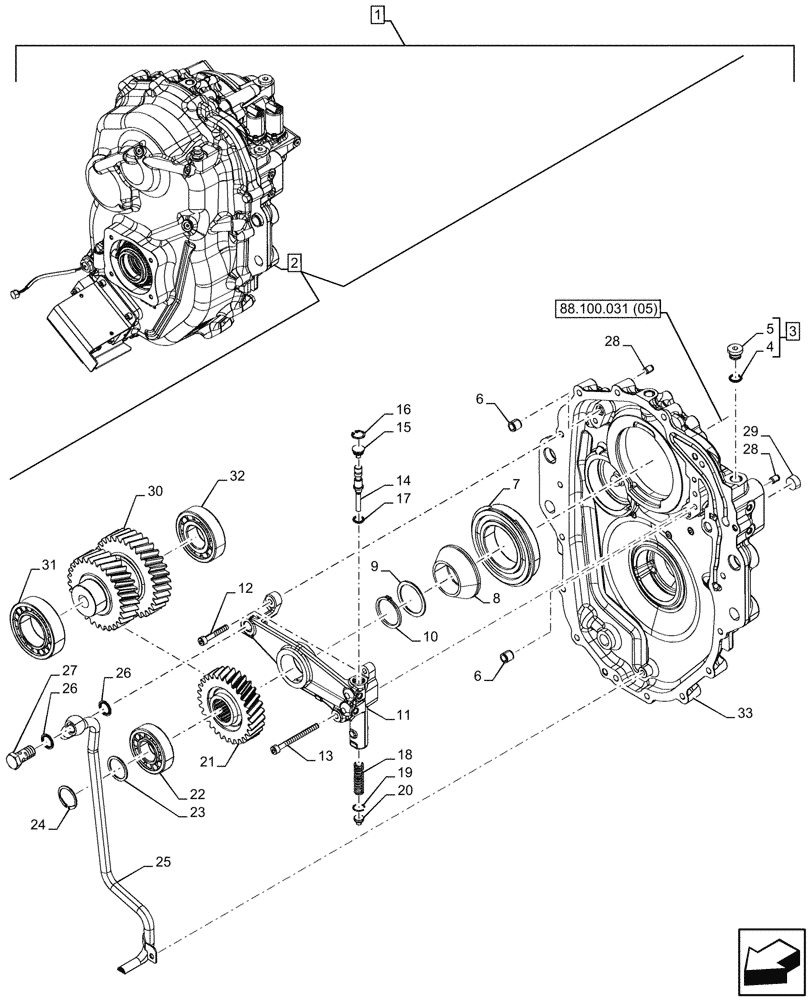 Схема запчастей Case IH OPTUM 300 CVT - (88.100.031[04]) - DIA KIT, FRONT PTO - CW, COMPONENTS (88) - ACCESSORIES