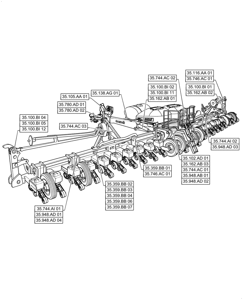 Схема запчастей Case IH 1255 - (35.000.00[01]) - SECTION INDEX - HYDRAULIC SYSTEMS (35) - HYDRAULIC SYSTEMS