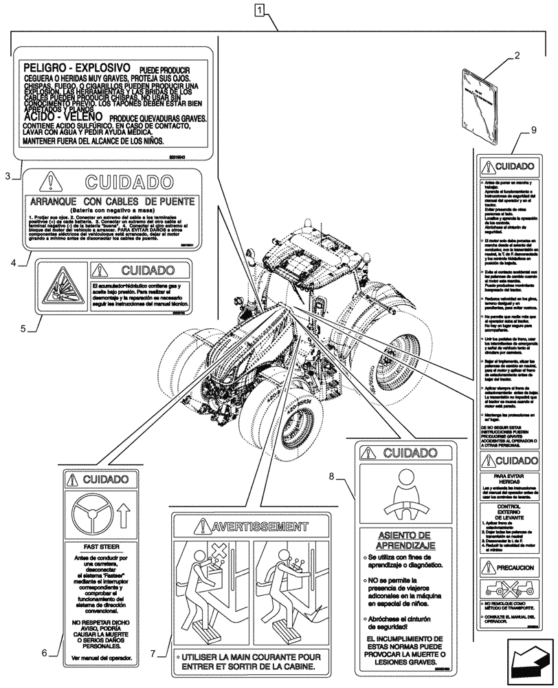 Схема запчастей Case IH OPTUM 270 CVT - (88.100.090[08]) - DIA KIT, DECALS, SPANISH, NA (88) - ACCESSORIES