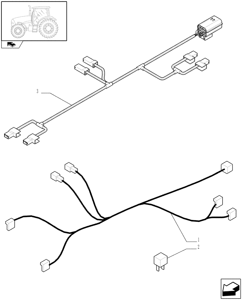 Схема запчастей Case IH PUMA 210 - (1.75.4/10) - (VAR.414-418) HYDRAULIC TRAILER BRAKE - CABLE AND RELATED PARTS (06) - ELECTRICAL SYSTEMS