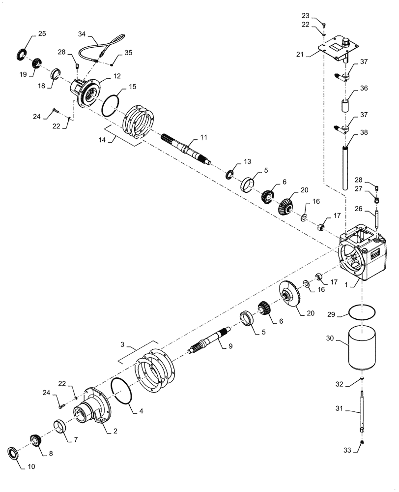 Схема запчастей Case IH 5088 - (60.150.AE[03]) - FEEDER DRIVE GEARBOX, STANDARD (60) - PRODUCT FEEDING