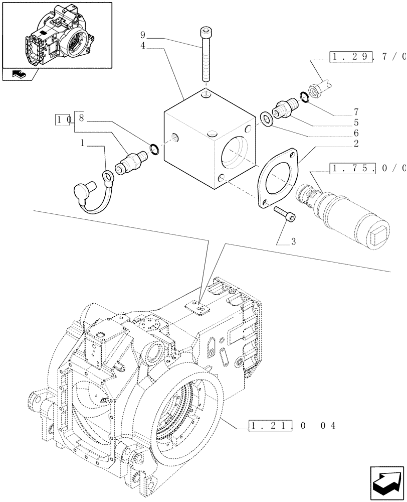 Схема запчастей Case IH PUMA 195 - (1.32.5[03]) - (VAR.147-571) TRANSMISSION 19X6 FPS - SAFETY VALVE AND RELEVANT PARTS (03) - TRANSMISSION