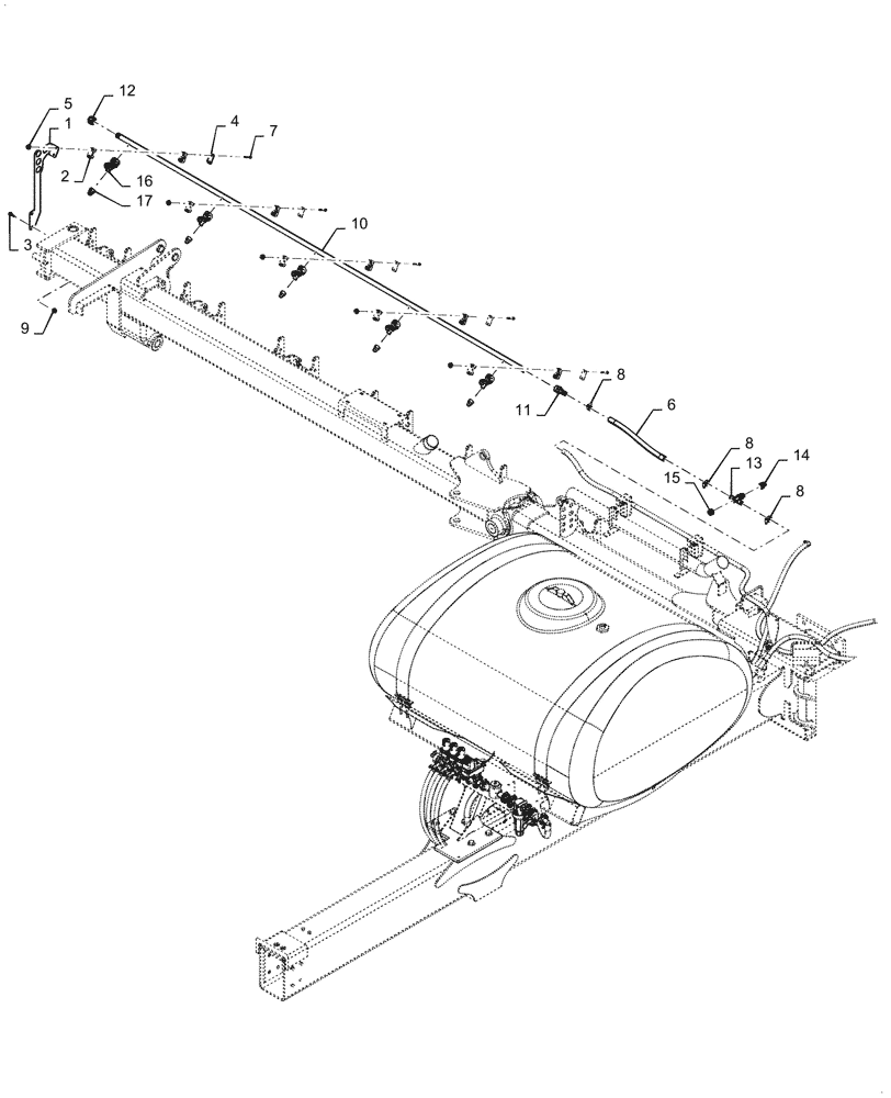 Схема запчастей Case IH 2150 - (63.110.AB[03]) - LIQUID FERTILIZER DISTRIBUTION RIGHT (63) - CHEMICAL APPLICATORS