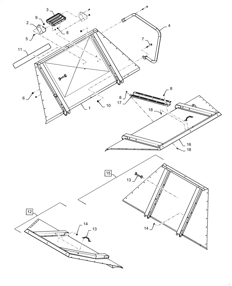 Схема запчастей Case IH 6088 - (80.150.BG[04]) - GRAIN BIN EXTENSION, DOOR PANEL, 300 BU (80) - CROP STORAGE/UNLOADING