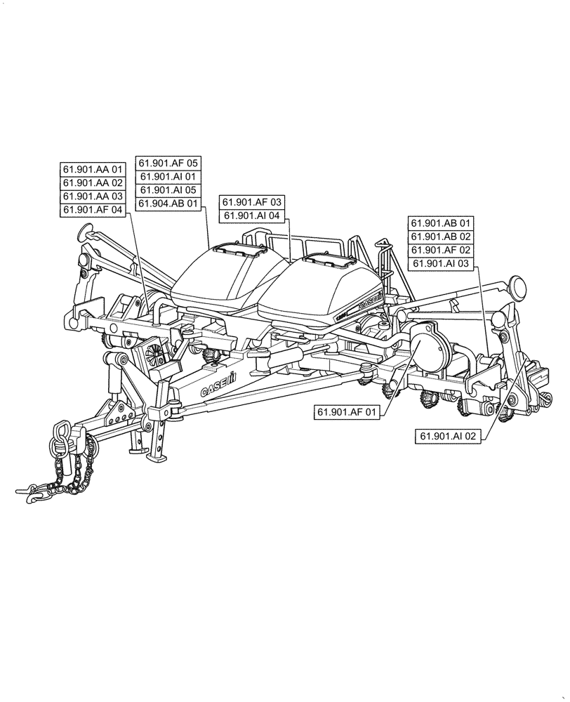 Схема запчастей Case IH 1255 - (00.000.61[01]) - PICTORIAL INDEX - METERING SYSTEM (00) - GENERAL & PICTORIAL INDEX