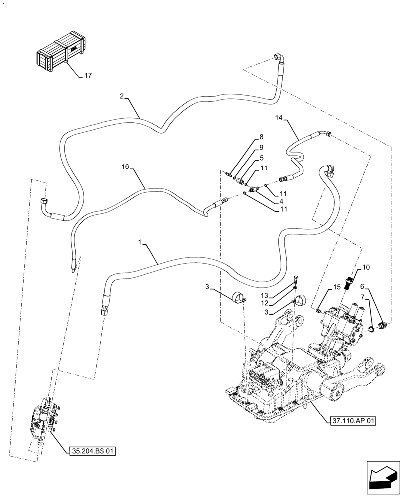 Схема запчастей Case IH FARMALL 110A - (88.100.35[10]) - VAR - 718173, 718180 - DIA KIT, MID MOUNT VALVE KIT, LOADER (88) - ACCESSORIES