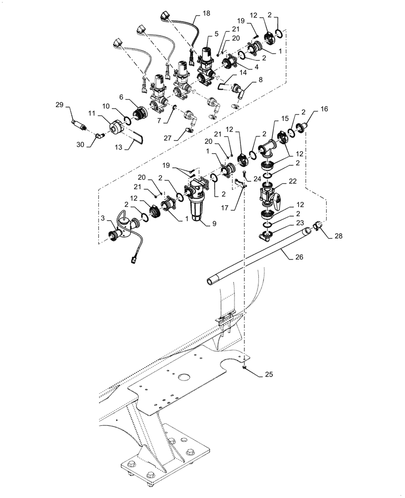 Схема запчастей Case IH 2150 - (63.110.AB[09]) - LIQUID FERTILIZER MANIFOLD VALVES (63) - CHEMICAL APPLICATORS