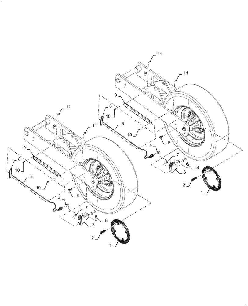 Схема запчастей Case IH 2150 - (55.350.AA[01]) - WHEEL SPEED SENSOR (55) - ELECTRICAL SYSTEMS