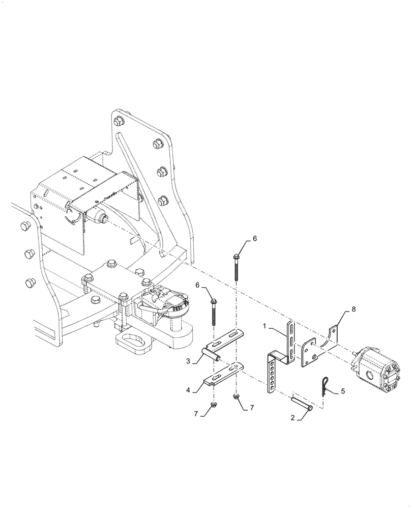 Схема запчастей Case IH 1255 - (88.100.31[02]) - PTO RESTRAINT STEIGER (88) - ACCESSORIES