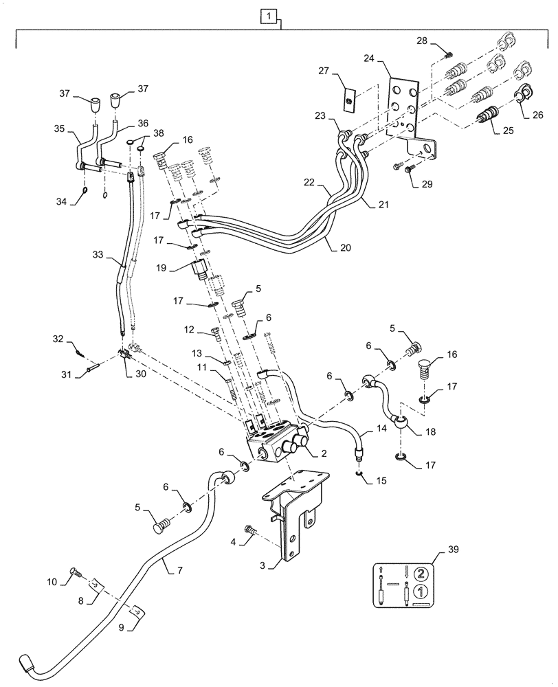 Схема запчастей Case IH FARMALL 50C - (88.100.35) - DIA KIT, REMOTE VALVE KIT (88) - ACCESSORIES