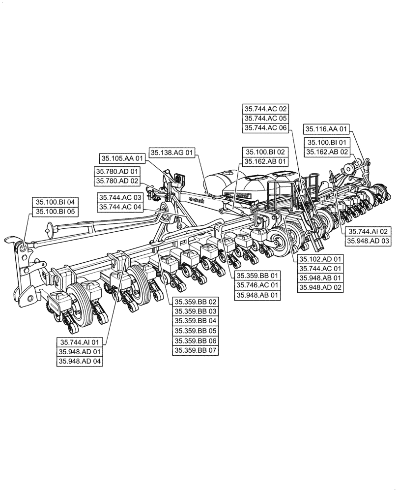 Схема запчастей Case IH 1255 - (35.000.00[01]) - SECTION INDEX - HYDRAULIC SYSTEMS (35) - HYDRAULIC SYSTEMS